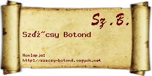 Szécsy Botond névjegykártya
