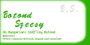 botond szecsy business card